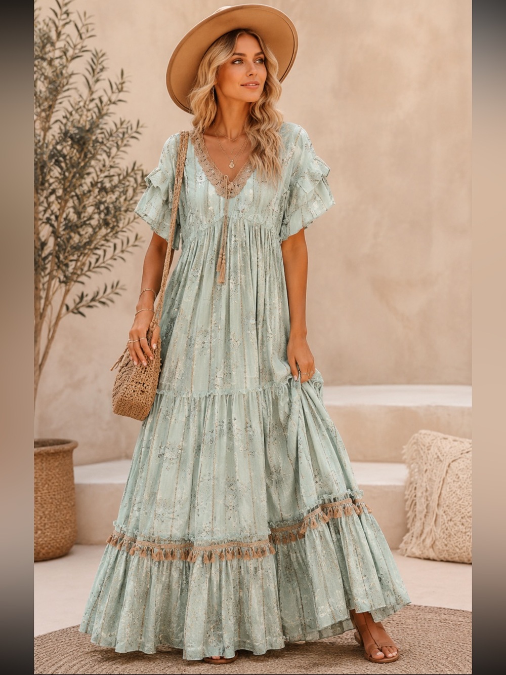 NWOT-Anthropologie Me 2 Magic Boho Maxi Dress
